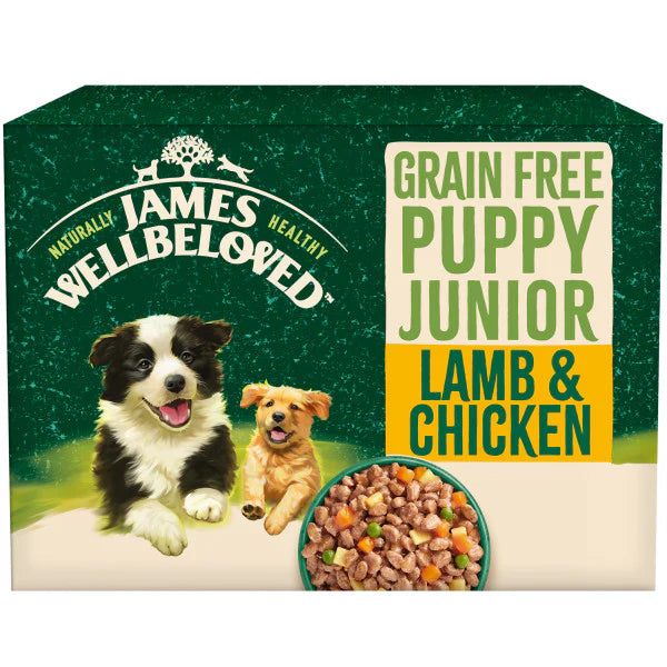 James Wellbeloved Puppy Grain Free Pouches with Lamb & Chicken