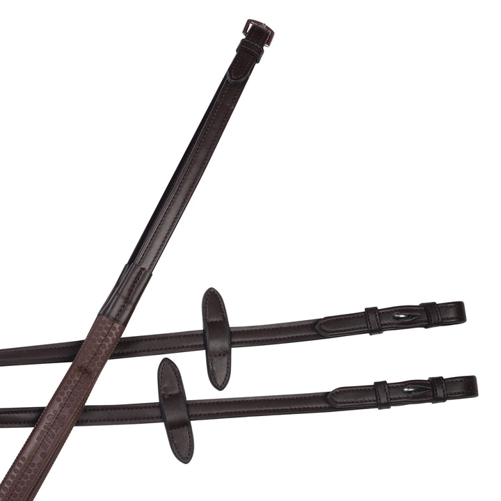Collegiate Syntovia+ Rubber Reins#Brown