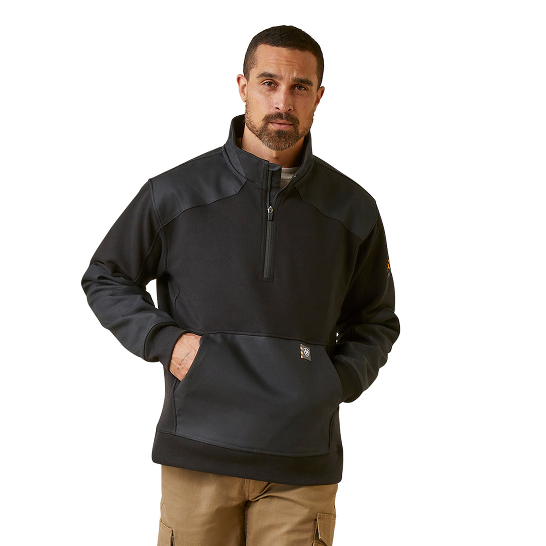 Ariat Mens Rebar Workman Duracanvas 1/4 Zip Sweatshirt