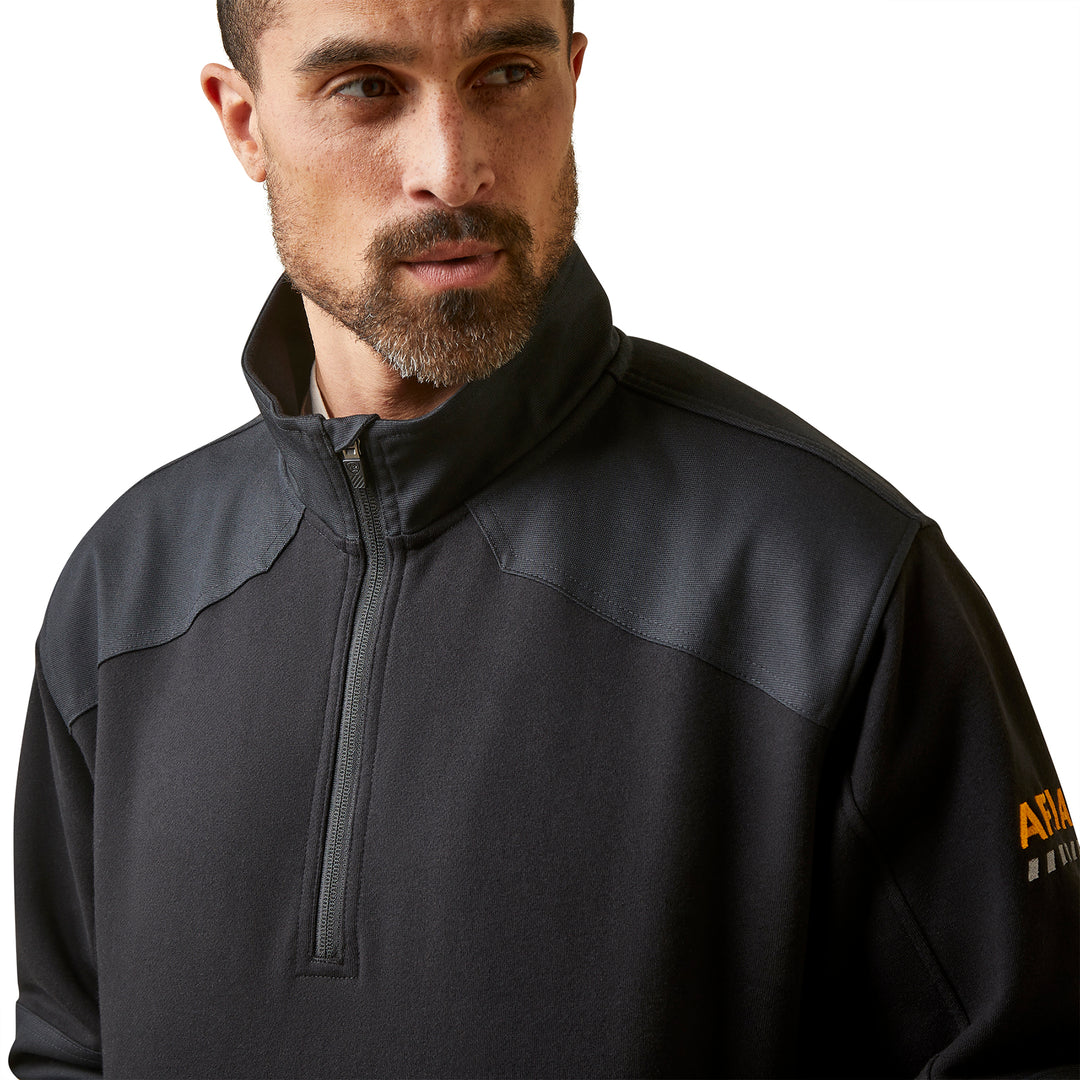 Ariat Mens Rebar Workman Duracanvas 1/4 Zip Sweatshirt