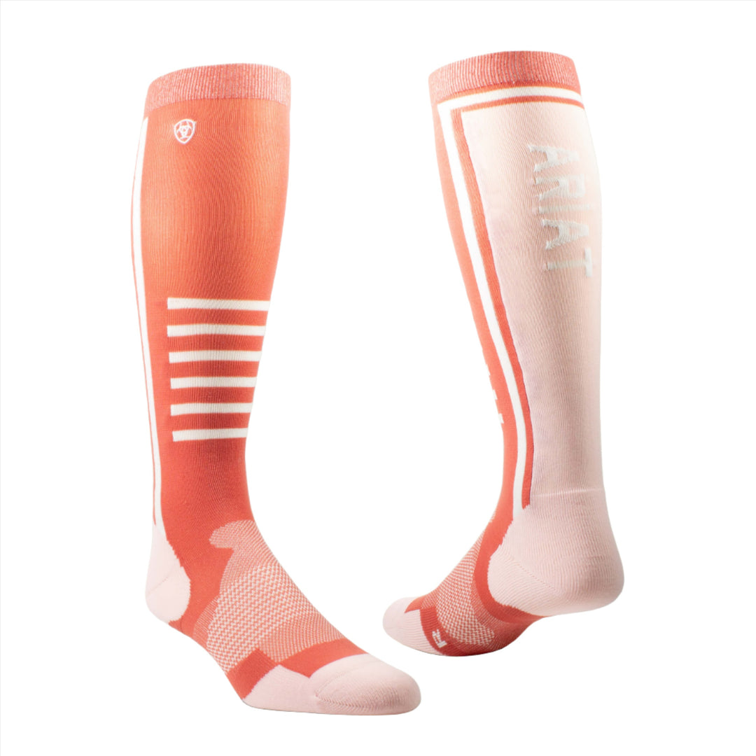 The Ariat Tek Slimline Performance Socks#Pink