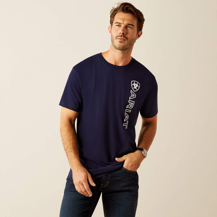 Ariat Mens Vertical Logo Short Sleeved T Shirt