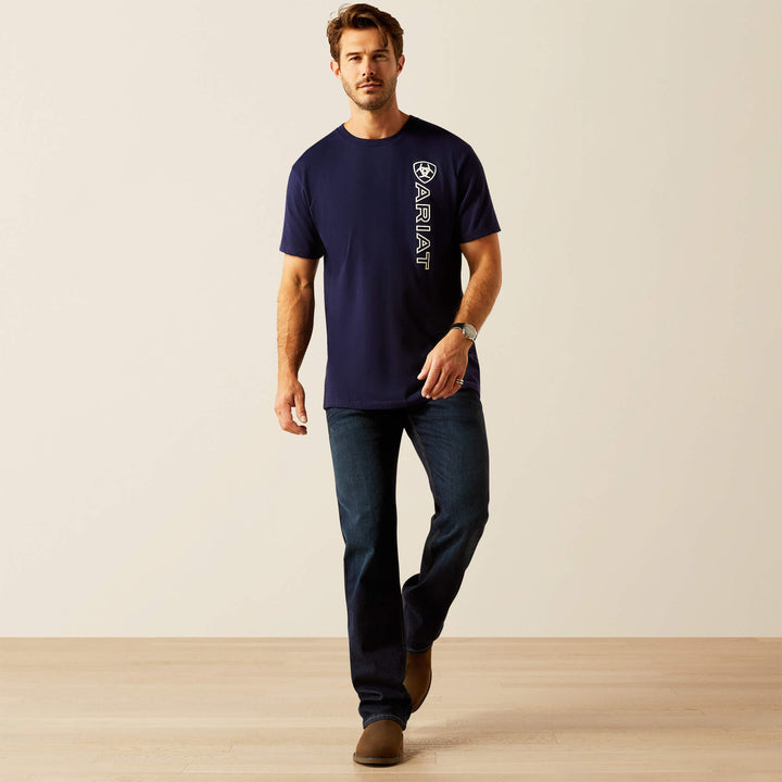 Ariat Mens Vertical Logo Short Sleeved T Shirt