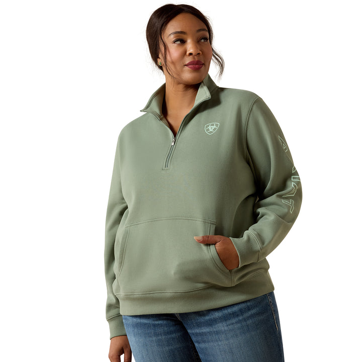 Ariat Ladies Foundation Logo 1/2 Zip Sweatshirt