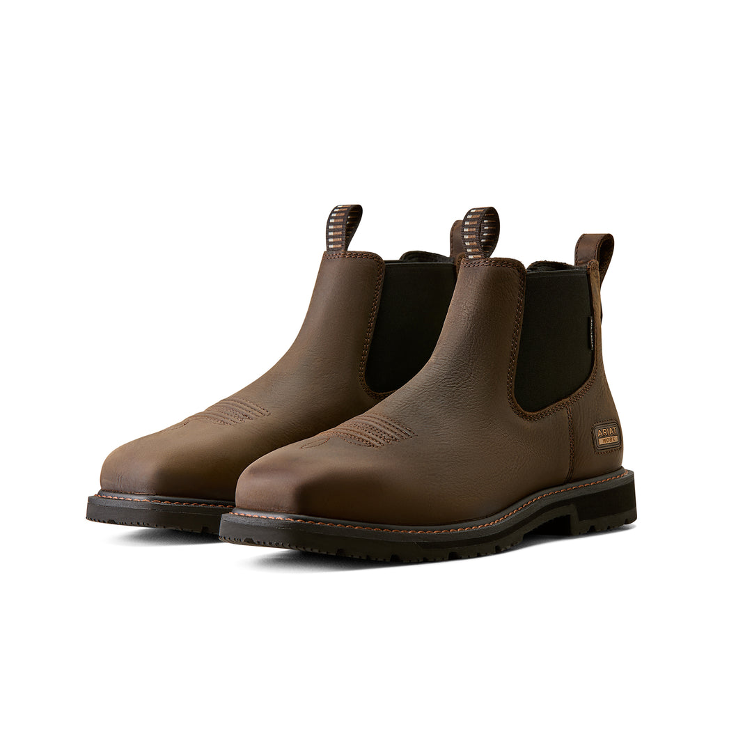 Ariat Mens Ground Rancher Chelsea Wide Square Steel Toe Work Boot