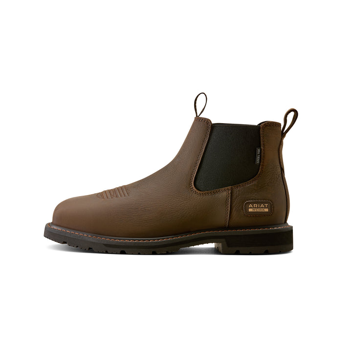 Ariat Mens Ground Rancher Chelsea Wide Square Steel Toe Work Boot