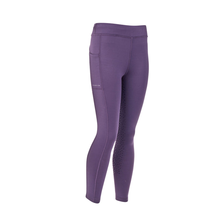 Aubrion Young Rider Shield Riding Tights#Purple