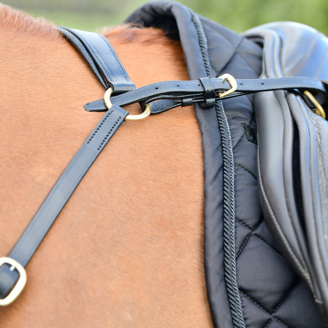 Kincade Classic 3 Point Breastplate with Running Martingale#Black
