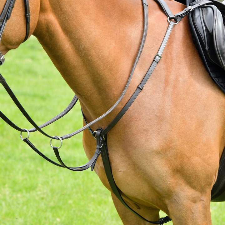 Kincade Classic 3 Point Breastplate with Running Martingale#Brown