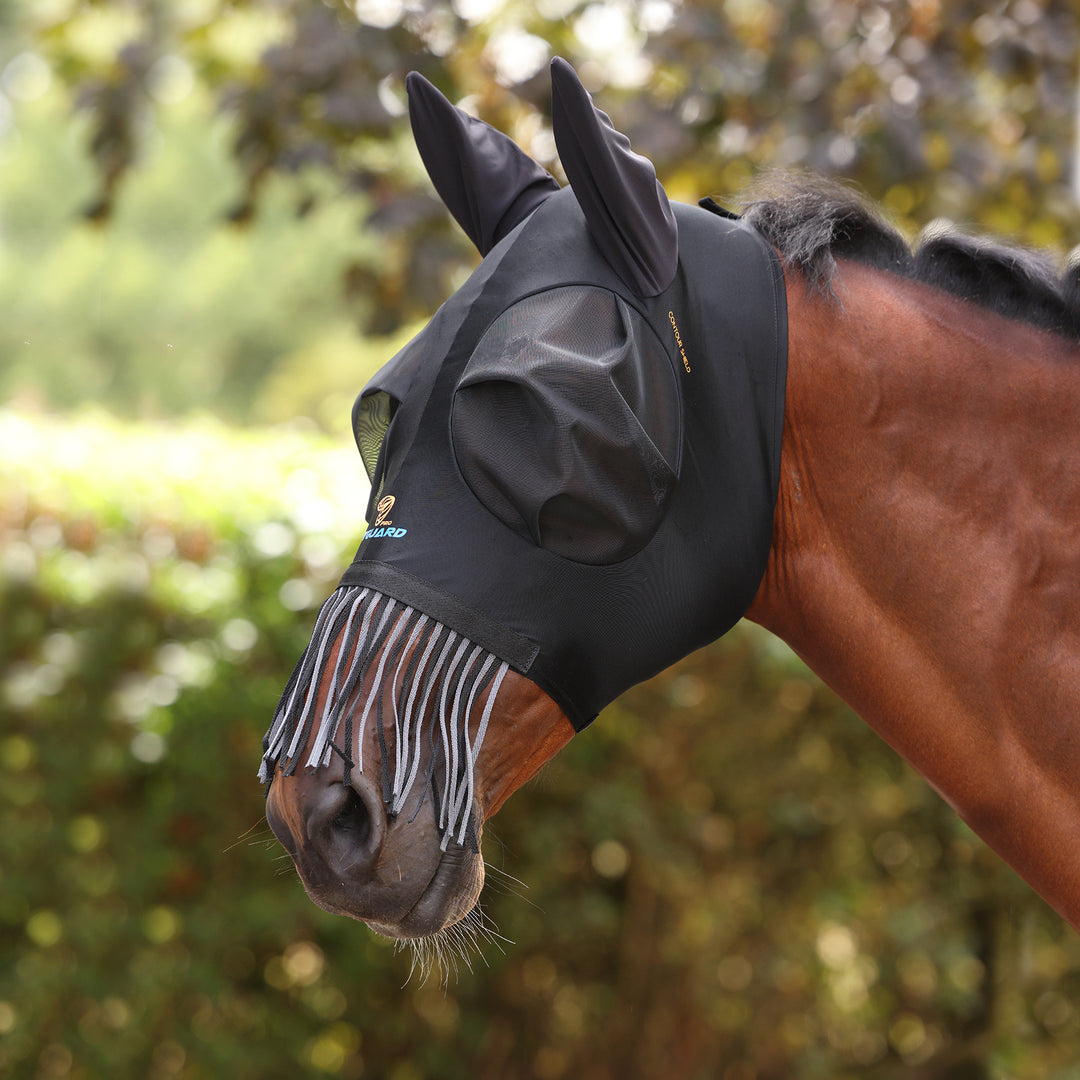 Shires FlyGuard Pro Stretch Fly Mask with Nose Fringe