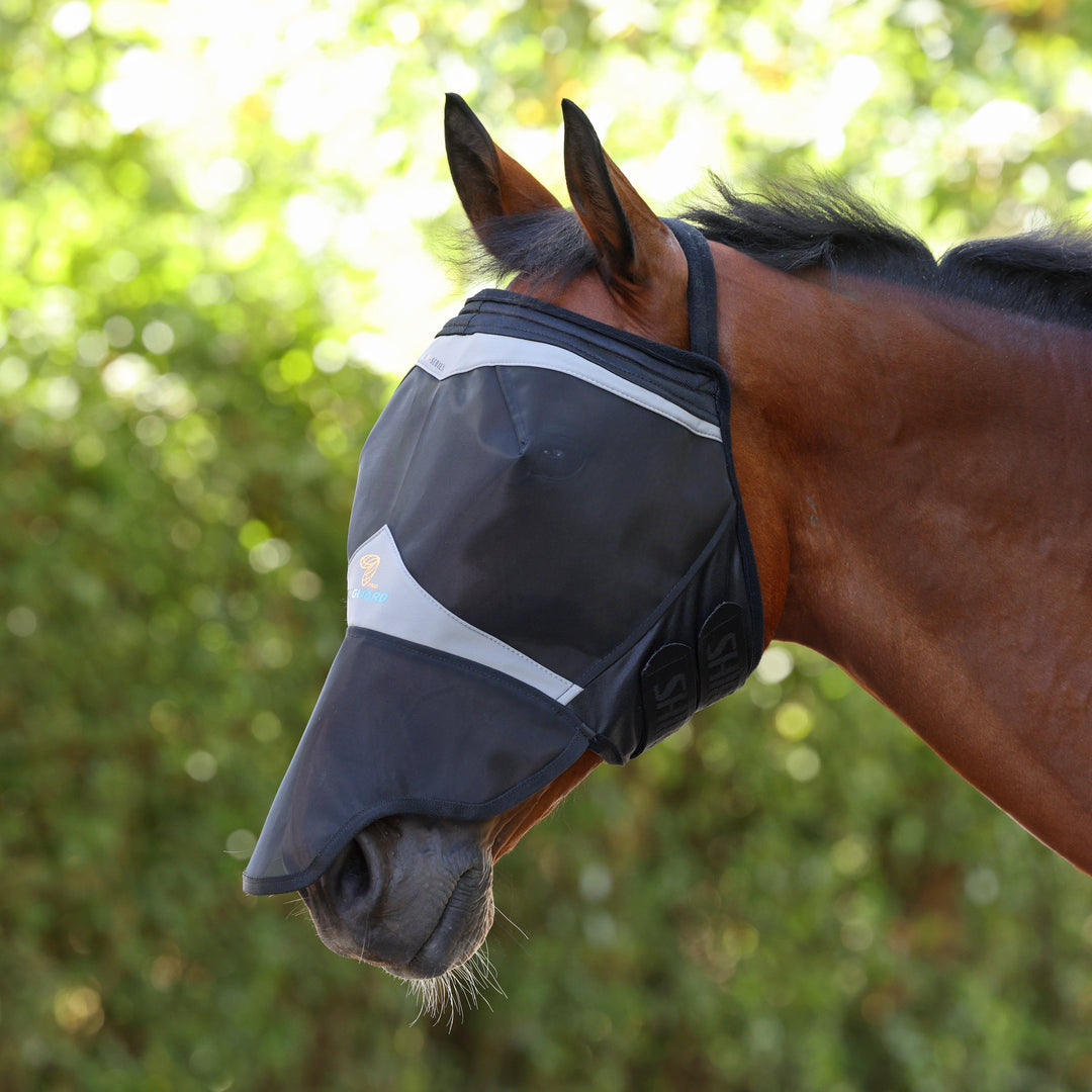 Shires FlyGuard Pro Fine Mesh Earless Fly Mask with Nose
