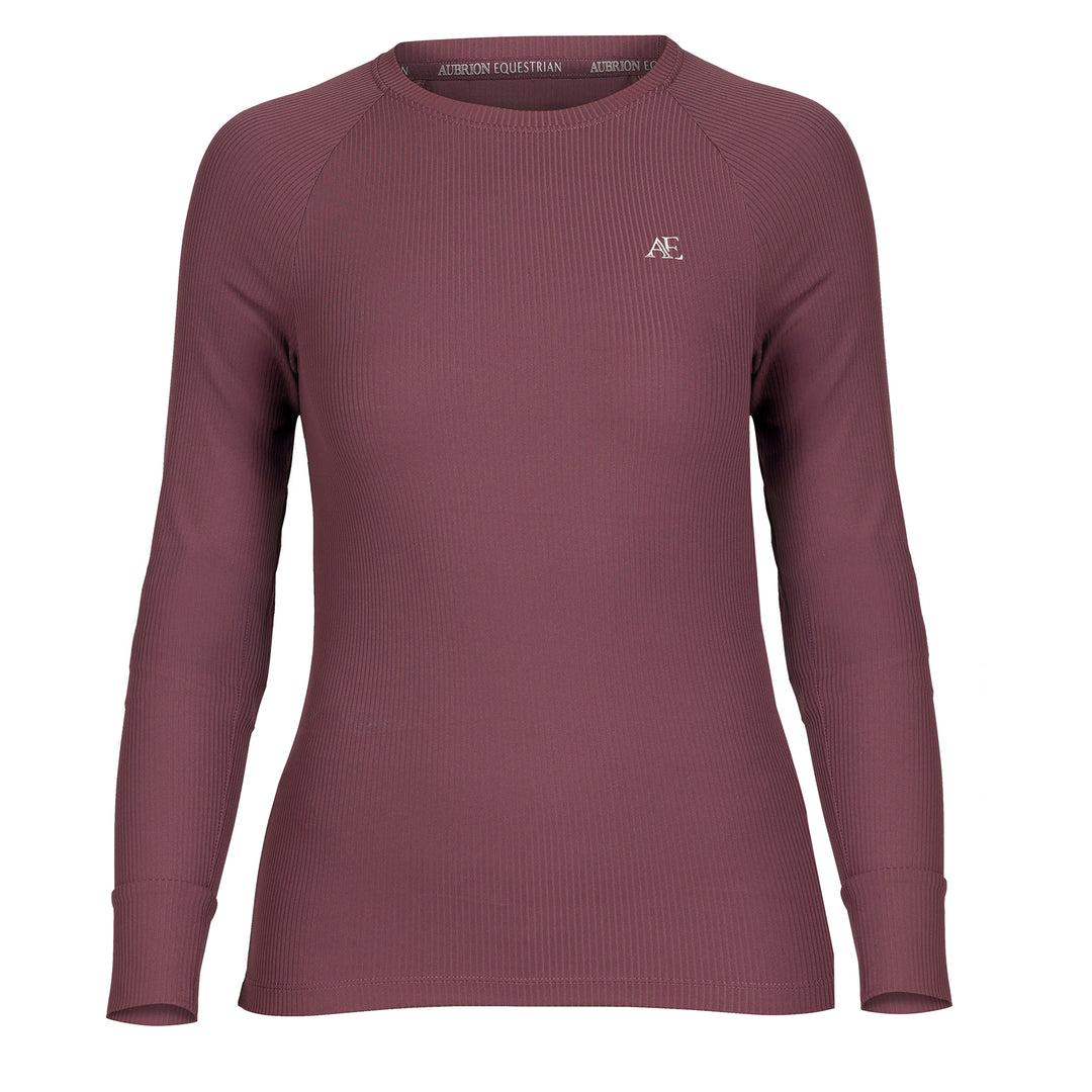 Aubrion Equestrian Ladies Ribbed Long Sleeve Top