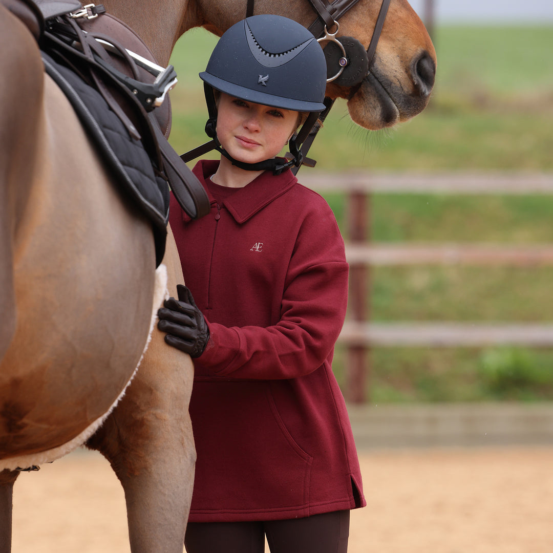 Aubrion Equestrian Young Rider Quarter Zip Sweater