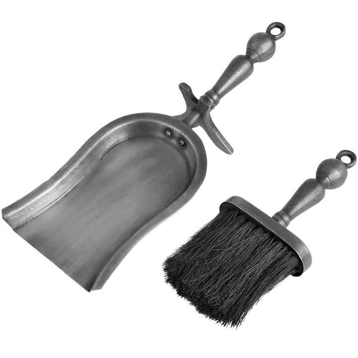 Millbry Hill Hearth Tidy Set in Antique Pewter Effect Finish