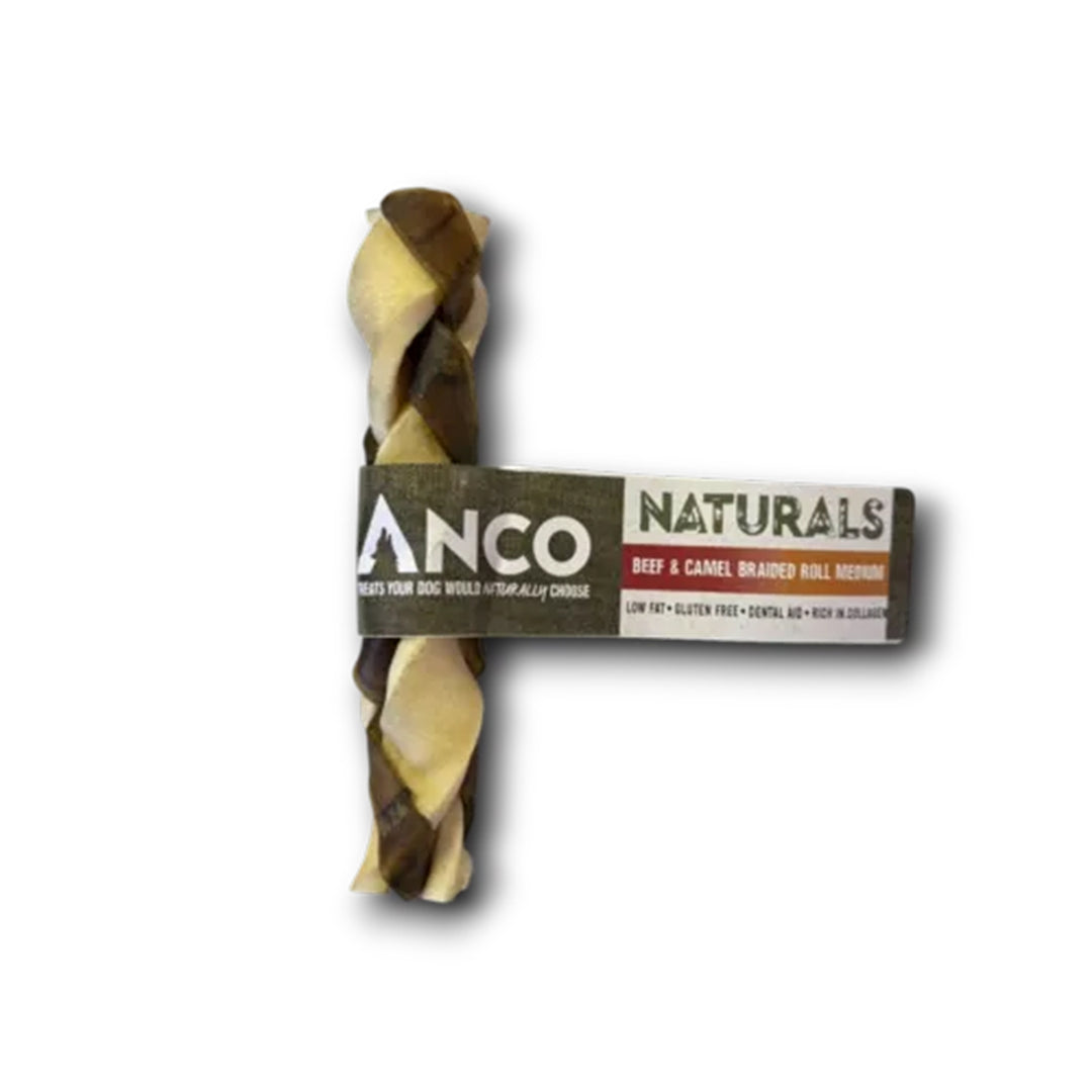 Anco Naturals Beef and Camel Braided Roll Medium