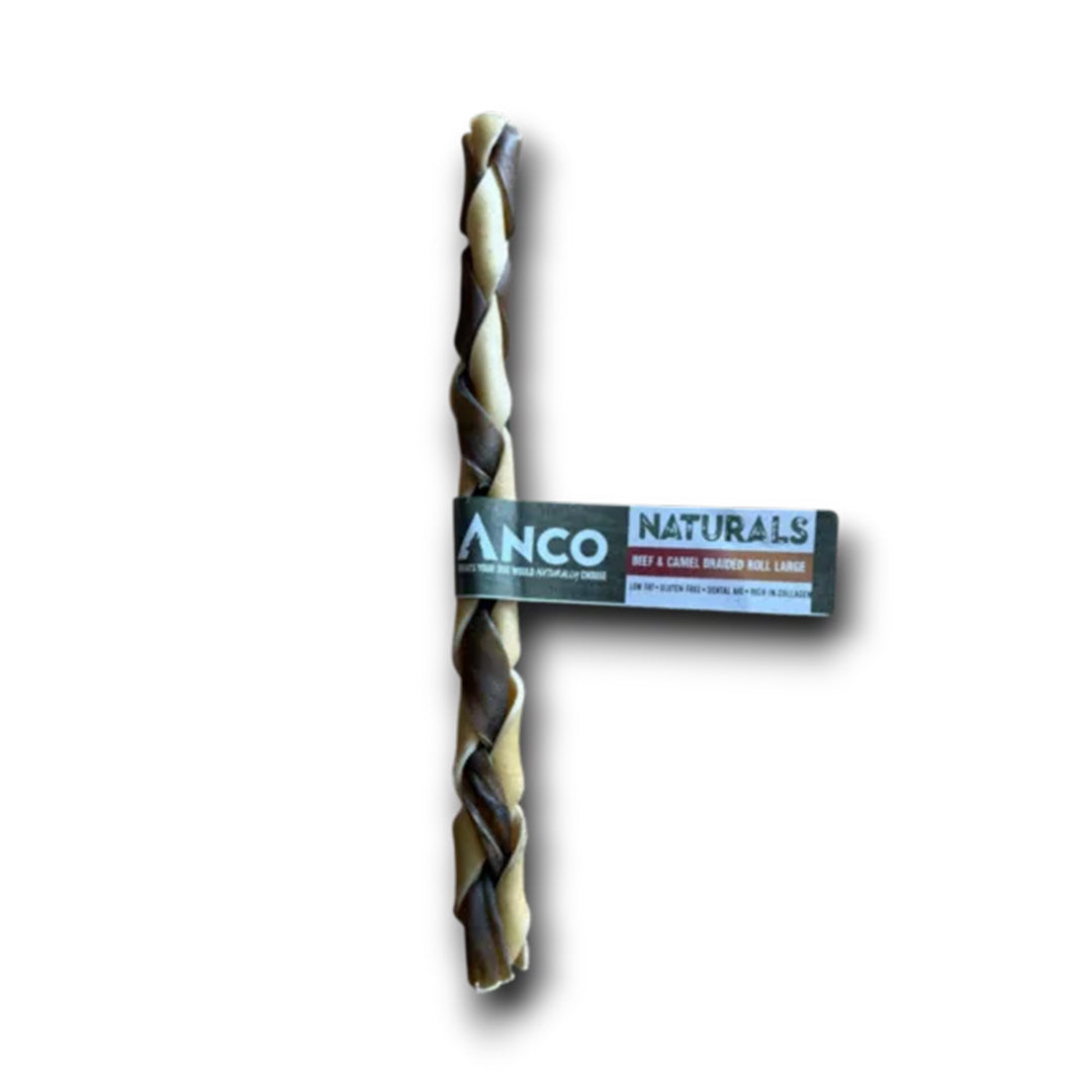 Anco Naturals Beef and Camel Braided Roll Large