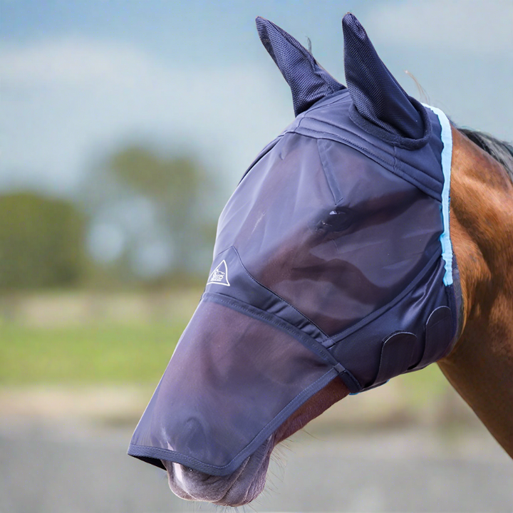 Shires Fine Mesh Fly Mask with Ears & Nose Extension