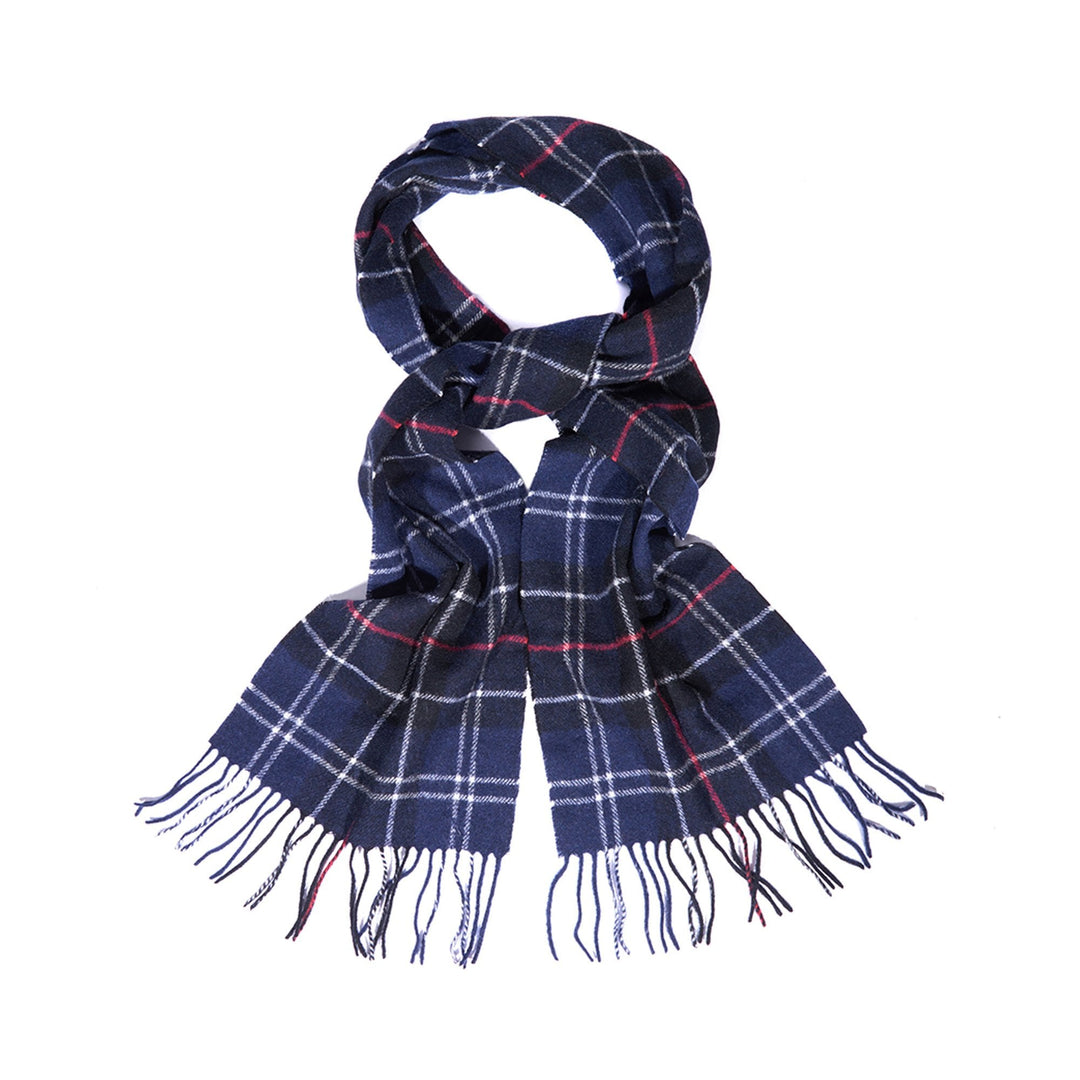 Barbour Tartan Lambswool Scarf in Navy#Navy