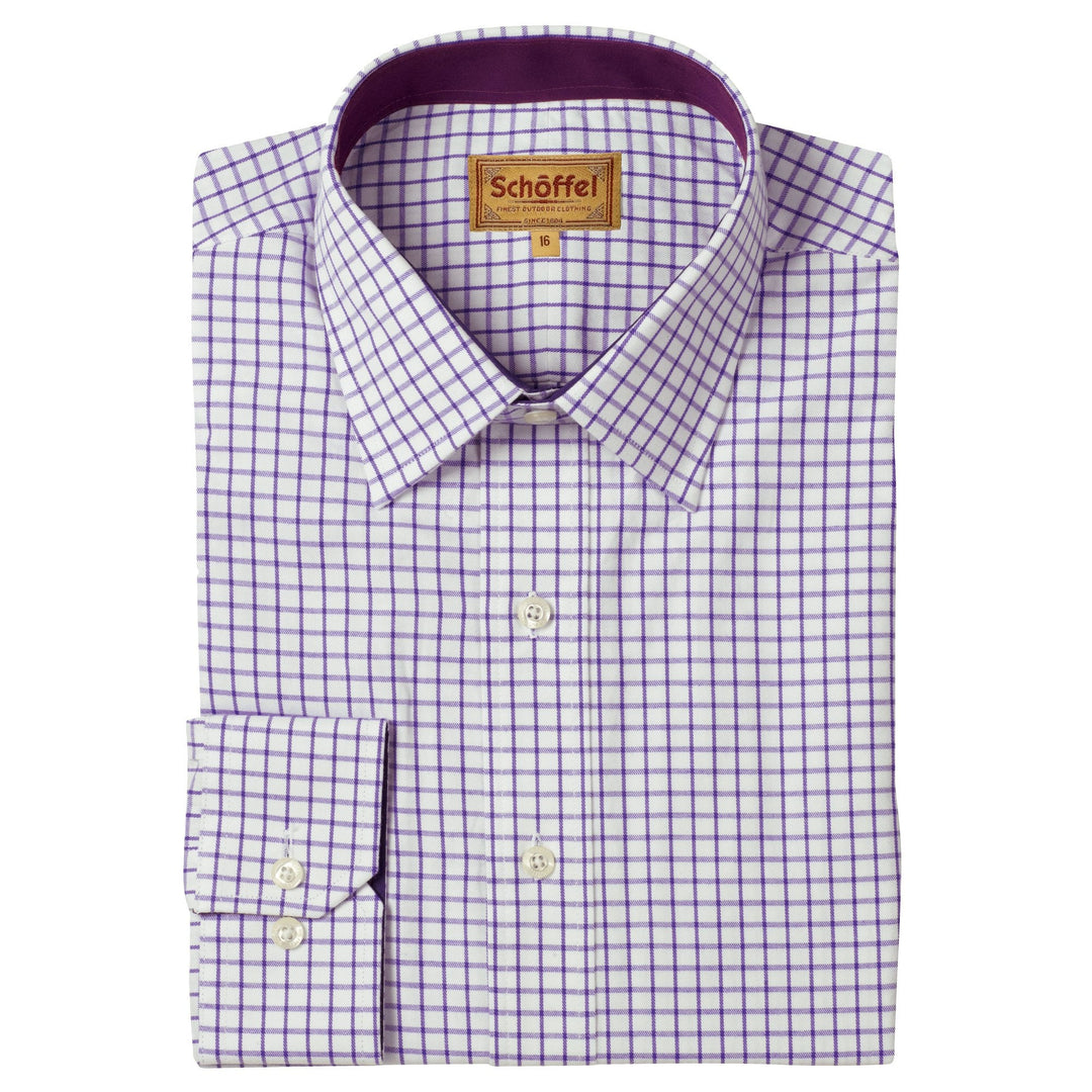 Schoffel Mens Cambridge Purple Check Shirt