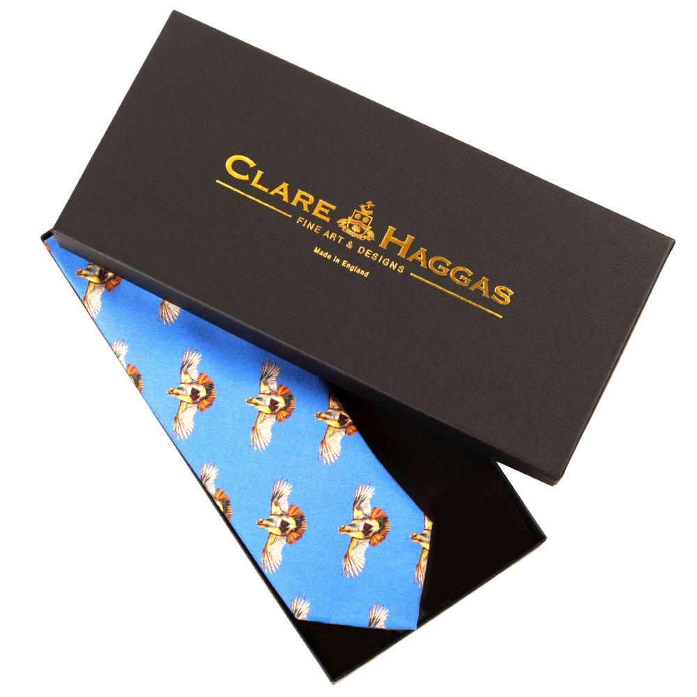 The Clare Haggas Mens Silk Tie Highflyer Limited Edition in Blue#Blue