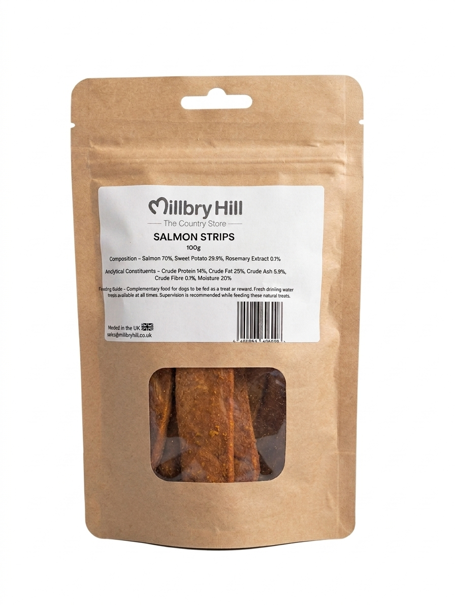 Millbry Hill Salmon Strips Dog Treats