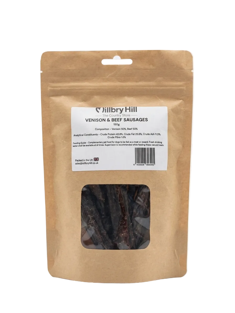 Millbry Hill Beef & Venison Sausages Dog Treats