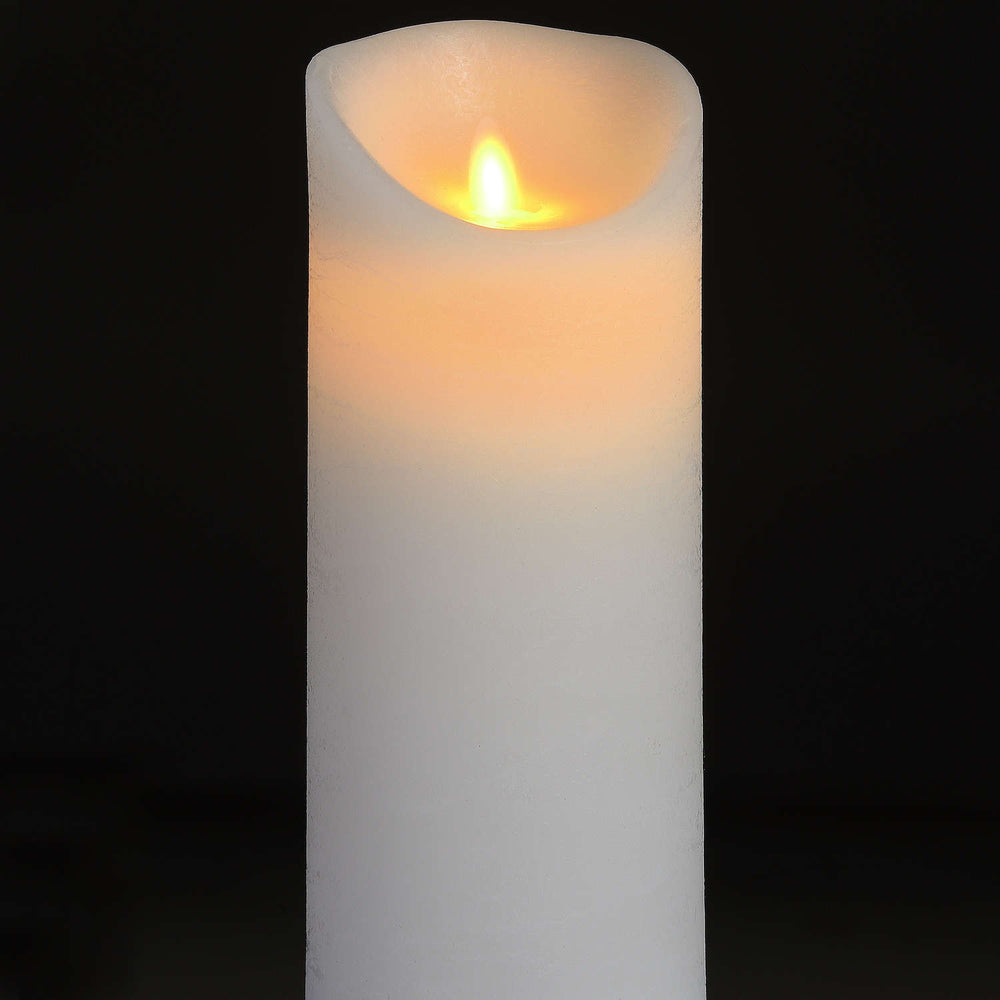 Millbry Hill Luxe Collection 3.5 x9 White Flickering Flame LED Wax Candle