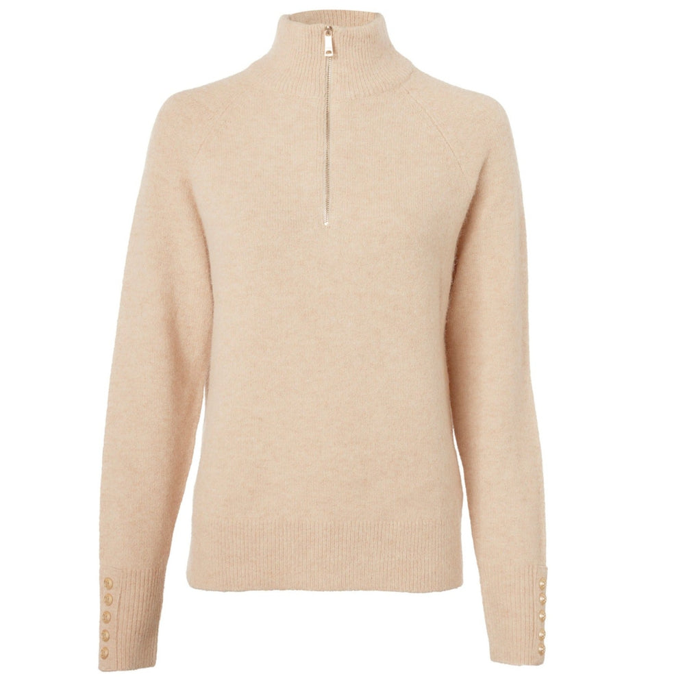 Holland Cooper Ladies Tori Half Zip Knit#Beige