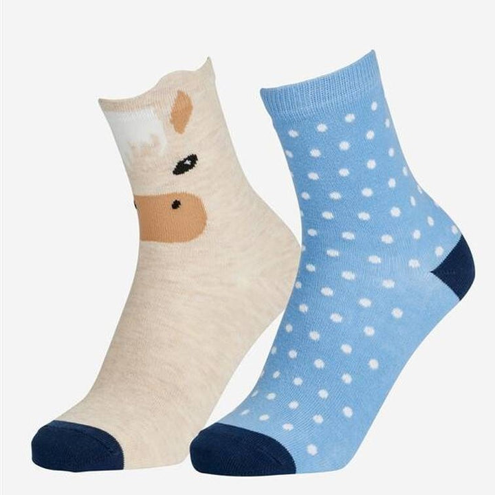 LeMieux Kid's Character Socks (2 Pack)#Popcorn Cream