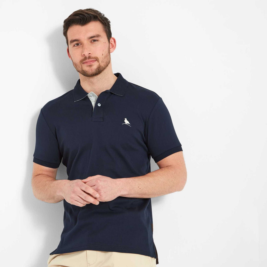 The Schoffel Mens St Ives Jersey Polo Shirt in Navy#Navy