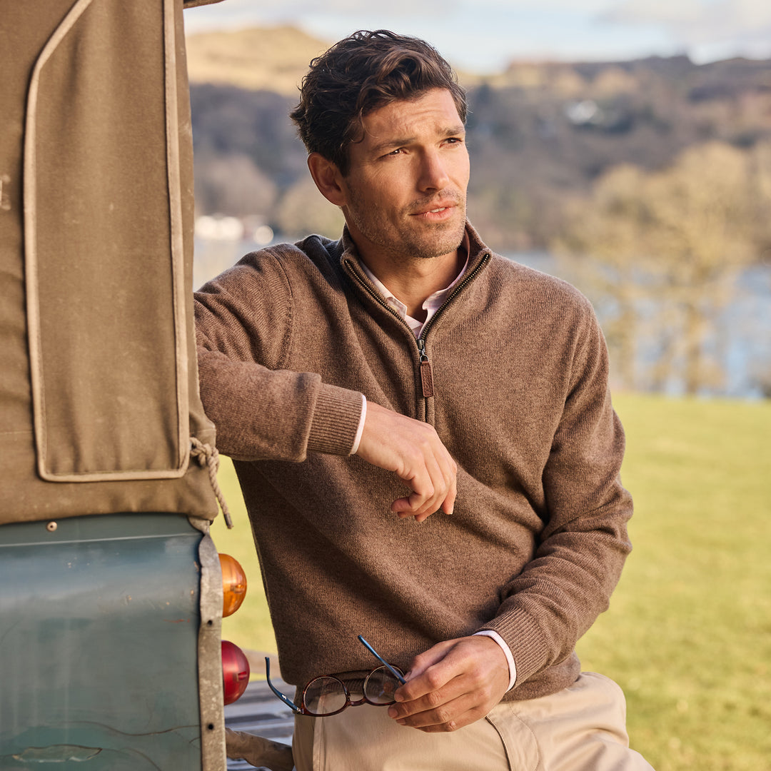 Schoffel Mens Lewis Lambswool 1/4 Zip Jumper