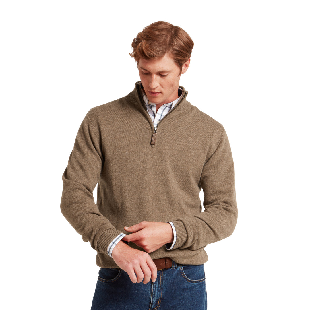 Schoffel Mens Lewis Lambswool 1/4 Zip Jumper