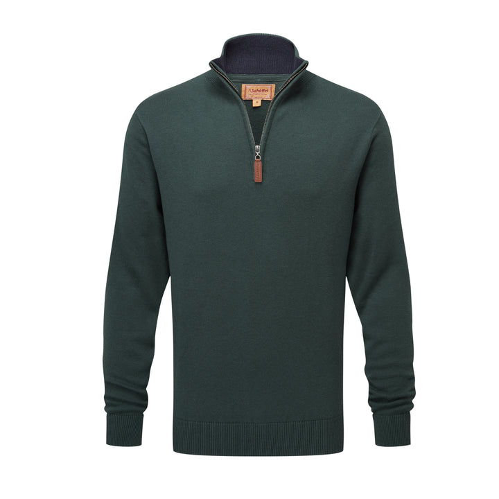 Schoffel Mens Calton Cotton Cashmere 1/4 Zip Jumper