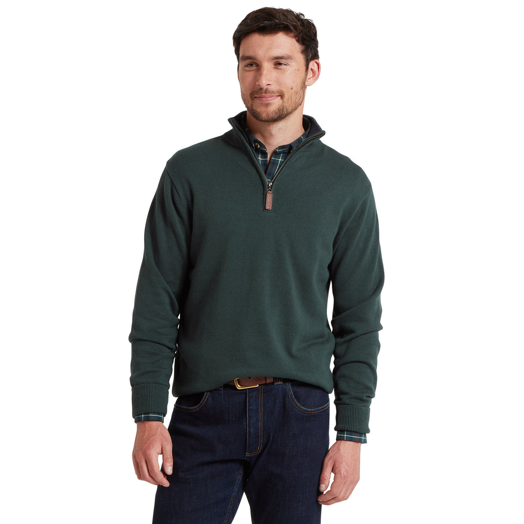 Schoffel Mens Calton Cotton Cashmere 1/4 Zip Jumper