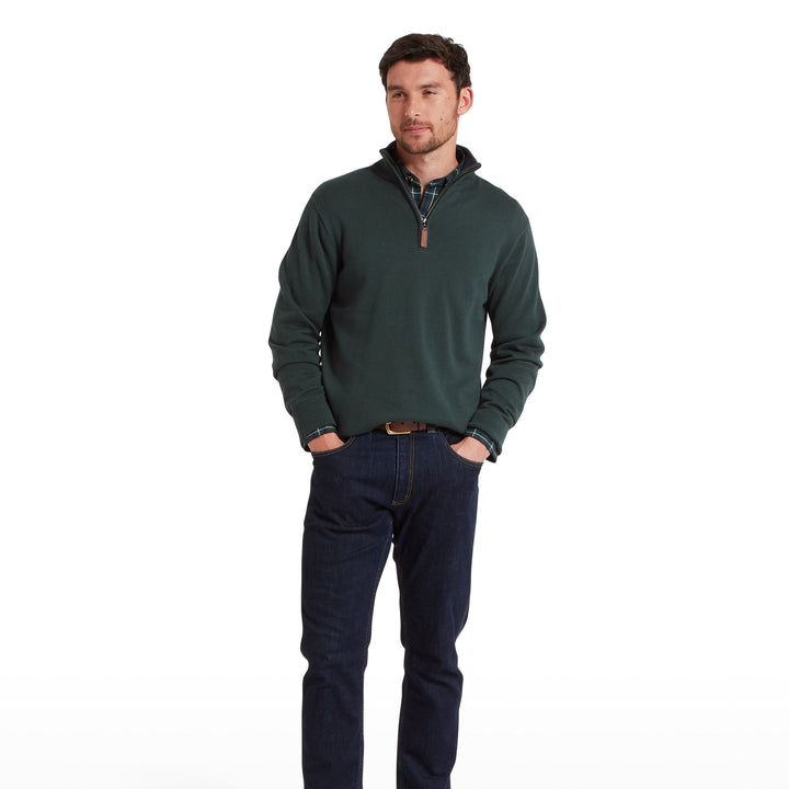 Schoffel Mens Calton Cotton Cashmere 1/4 Zip Jumper