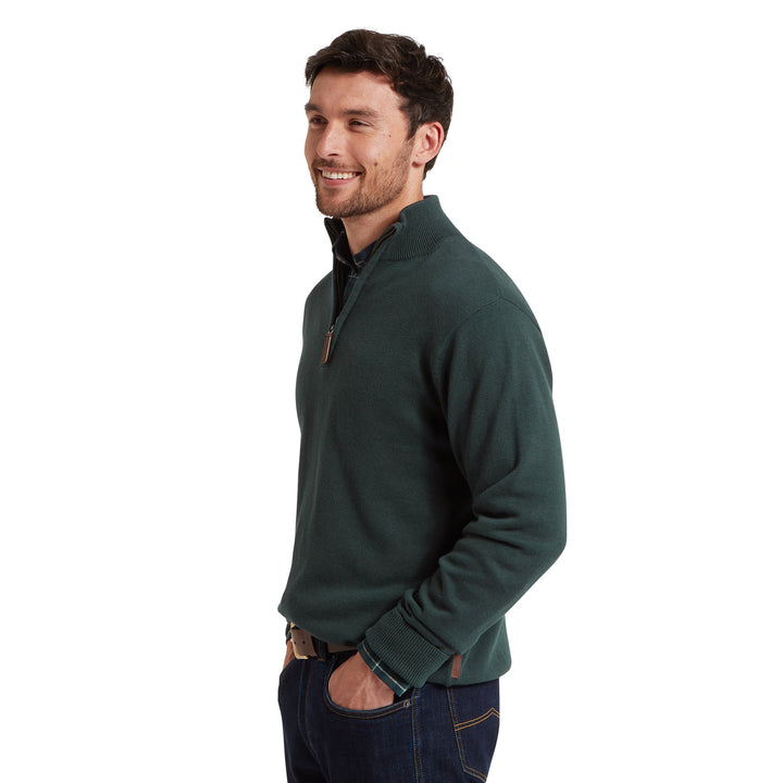 Schoffel Mens Calton Cotton Cashmere 1/4 Zip Jumper