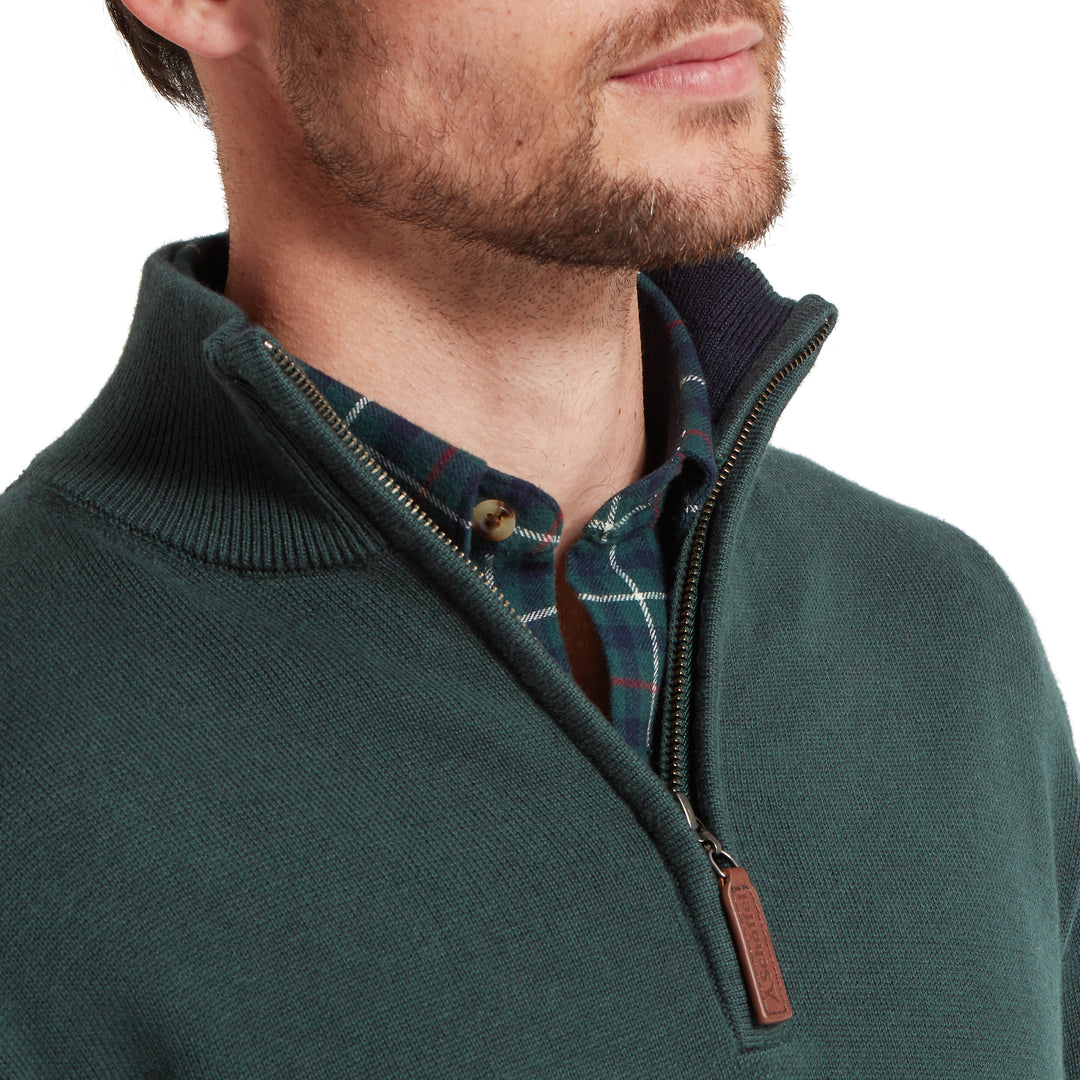 Schoffel Mens Calton Cotton Cashmere 1/4 Zip Jumper