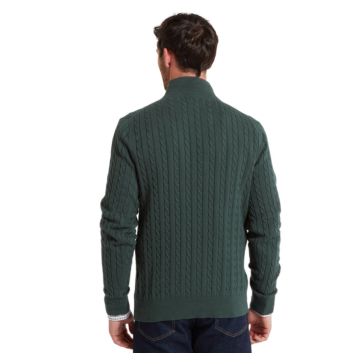 Schoffel Mens Calton Cotton Cashmere Cable 1/4 Zip Jumper