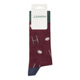 The Schoffel Mens Single Cotton Socks in Burgundy#Burgundy
