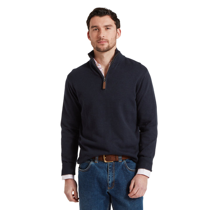 Schoffel Mens Porthmeor Pima Cotton 1/4 Zip Jumper