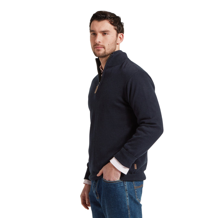 Schoffel Mens Porthmeor Pima Cotton 1/4 Zip Jumper