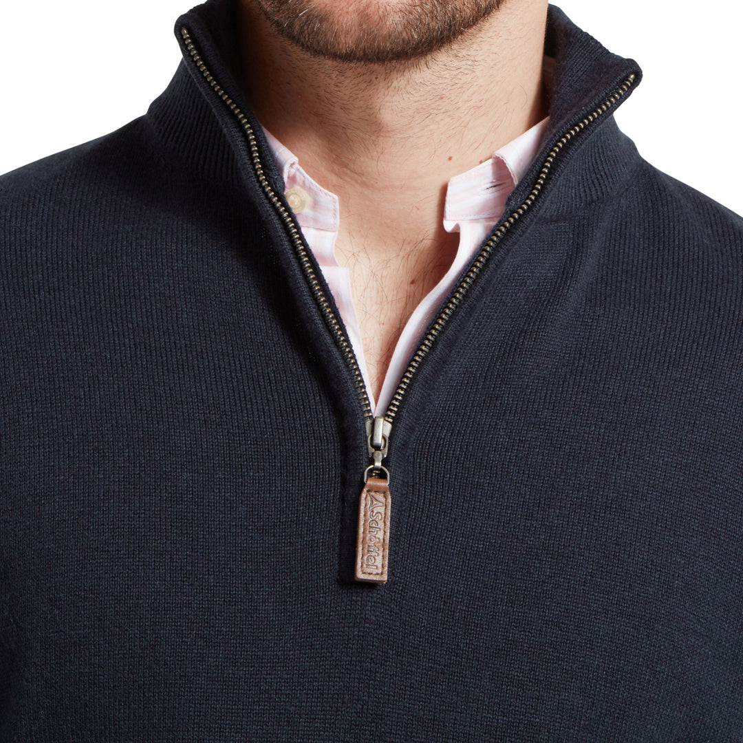 Schoffel Mens Porthmeor Pima Cotton 1/4 Zip Jumper