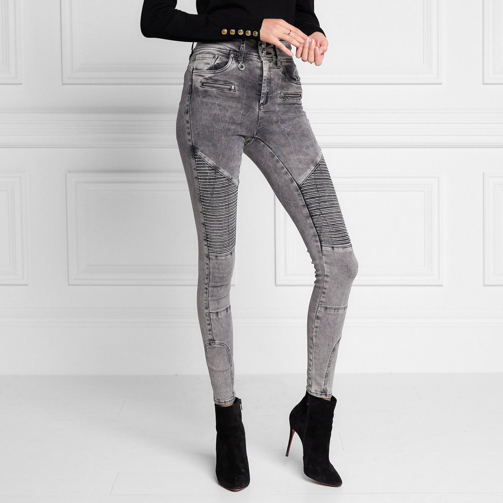 The Holland Cooper Ladies Biker Jean in Grey#Grey