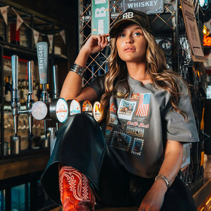 Binks & Boo Ladies Rodeo Heritage Cropped T-Shirt