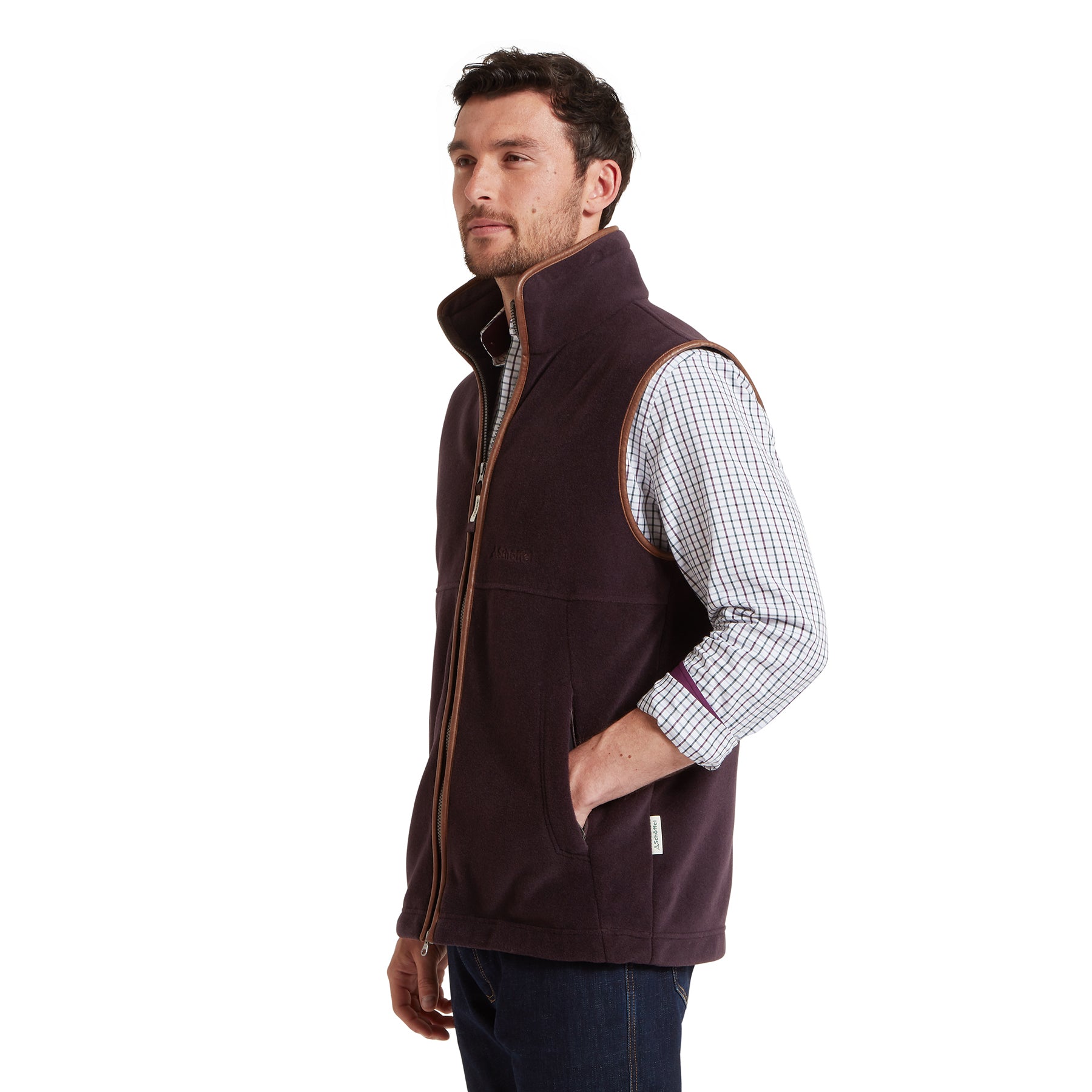 Schoffel Mens Oakham Fleece Gilet - Port | Millbry Hill