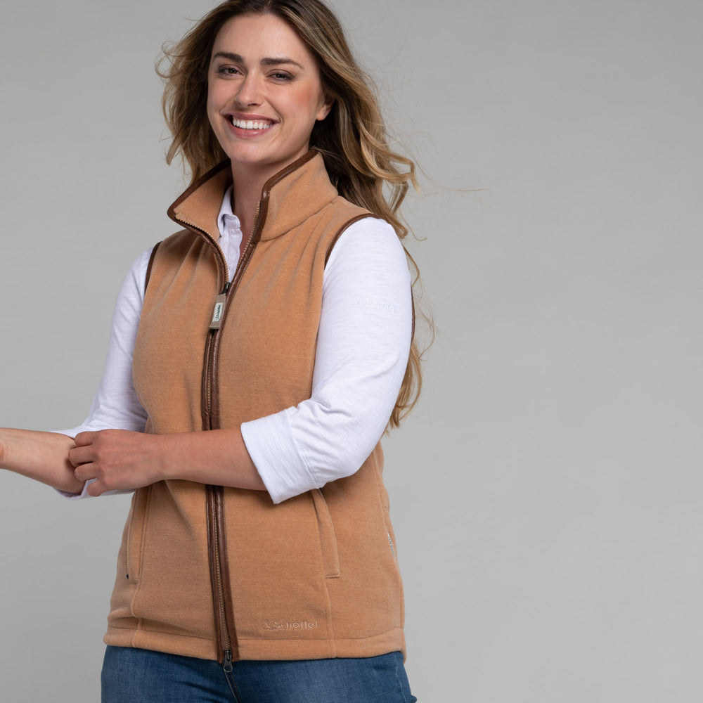 Schoffel Ladies Lyndon Fleece Gilet#Camel