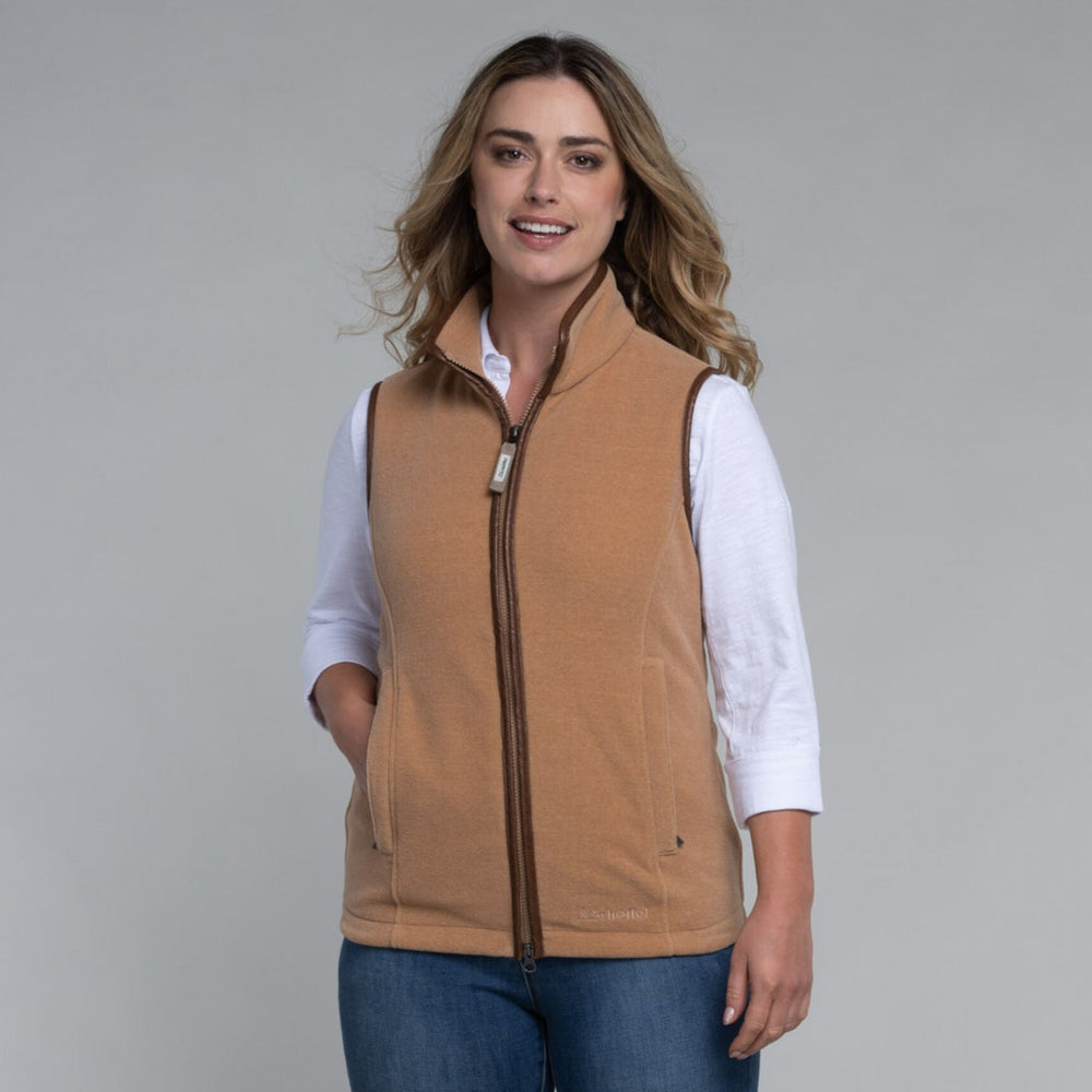 The Schoffel Ladies Lyndon Fleece Gilet in Camel#Camel