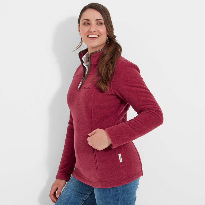 Schoffel Ladies Tilton 1/4 Zip Fleece in Pomegranate#Pomegranate