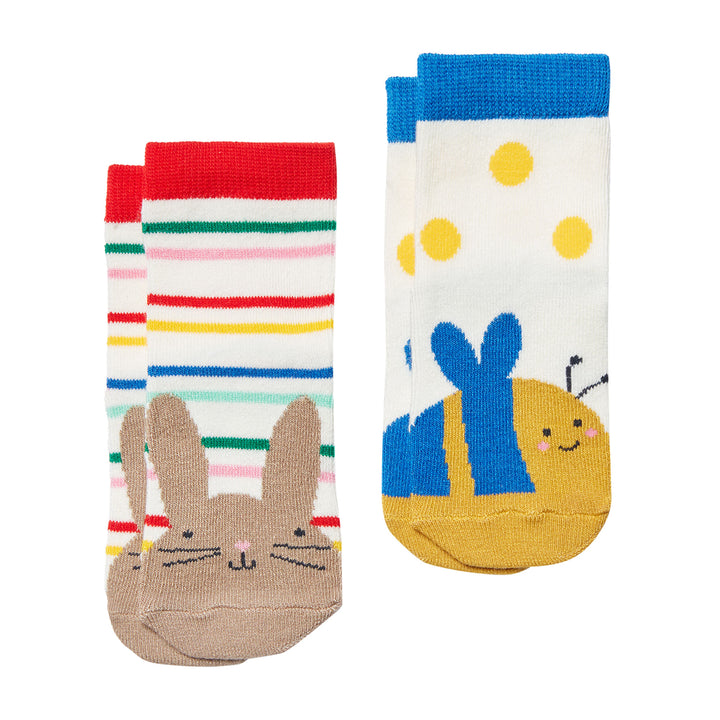 The Joules Baby Neat Feet 2 Pack Of Socks in Yellow#Yellow