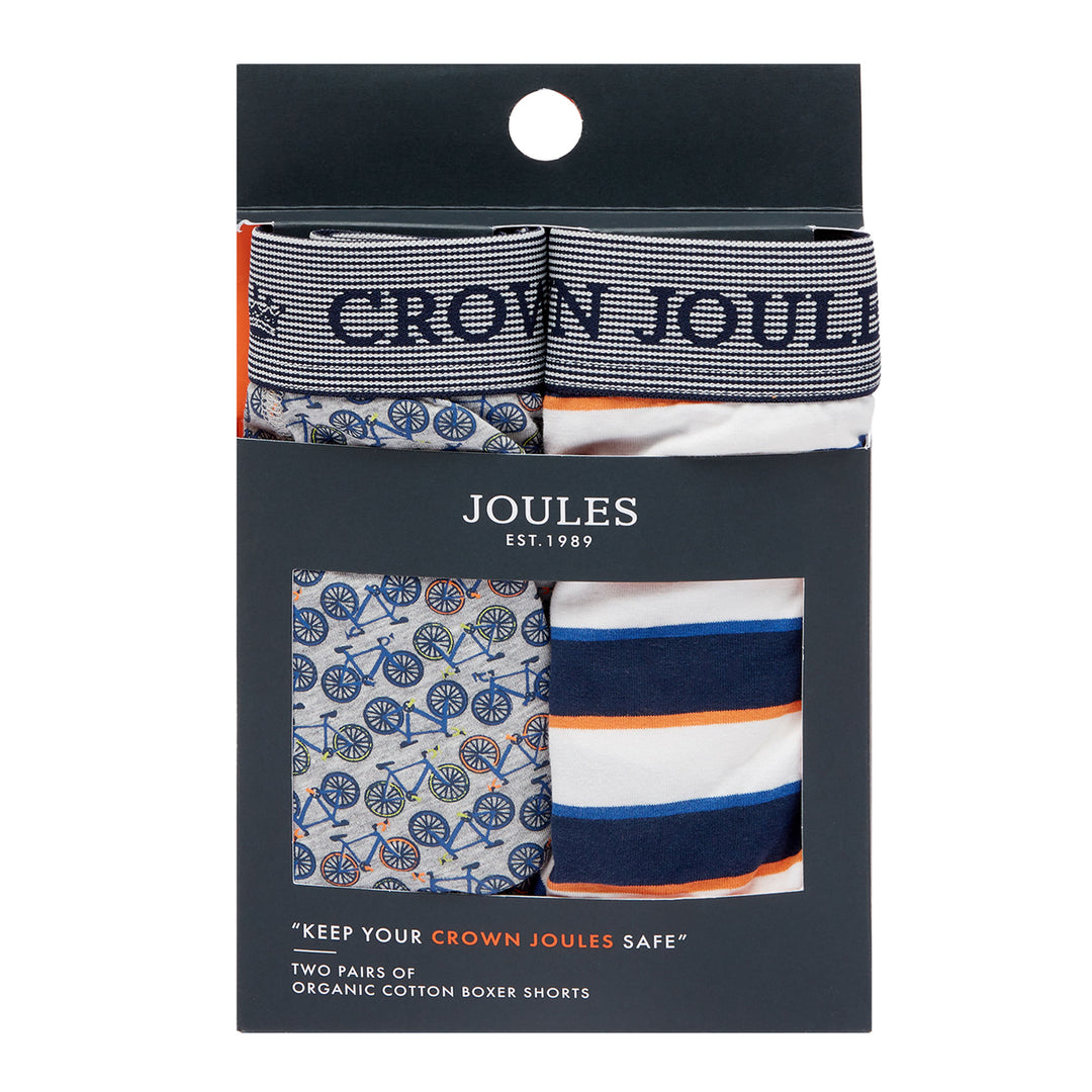 The Joules Mens Crown Joules Underwear 2 Pk in Grey#Grey